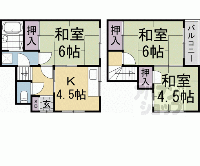 【広野町宮谷貸家】間取