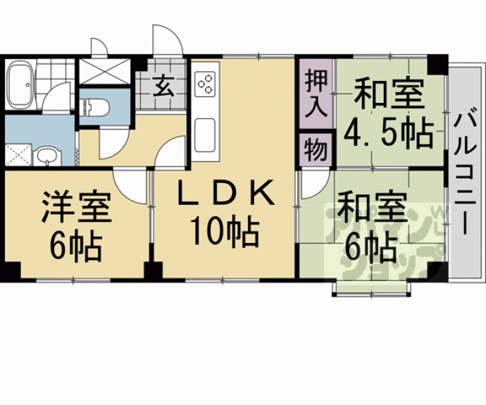 【ハイライフコーポ西裏】間取