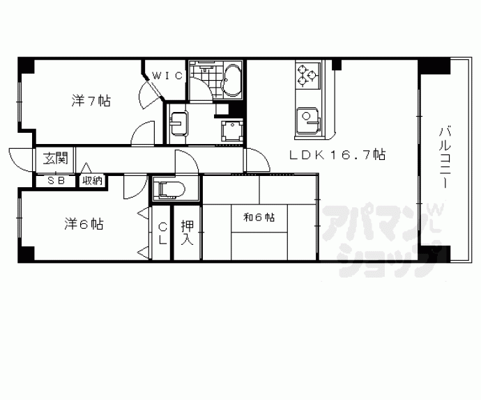 【パデシオン木幡駅前】間取