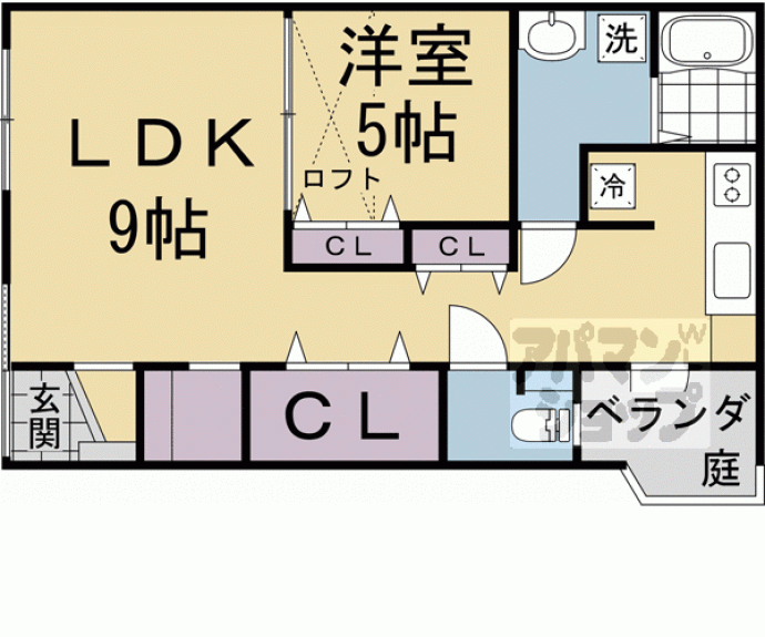 【西院東今田町貸家（北４）】間取