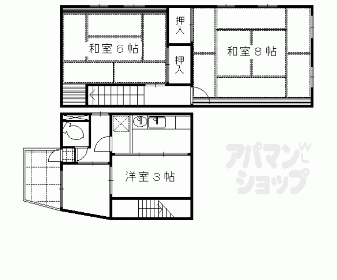 【滝ヶ鼻町貸家４２９－７】間取