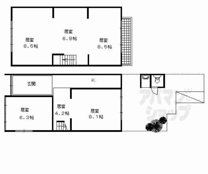 【大将軍坂田町貸家３－１】間取