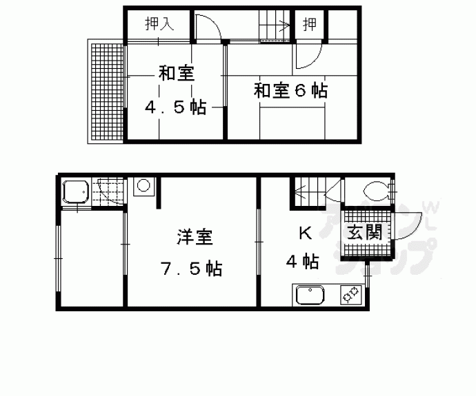 【松尾鈴川町貸家７７－７】間取