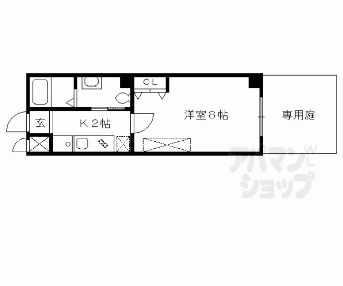 【フラッティＫ＆Ｓ千本寺之内】間取