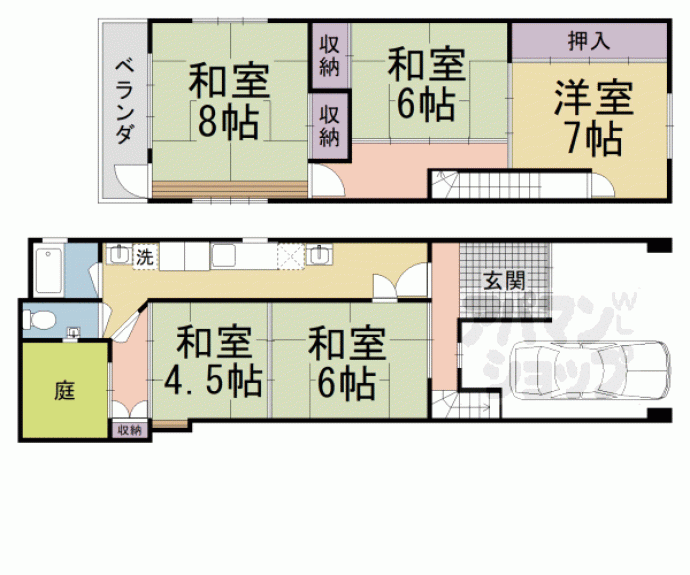 【上京区東堀町貸家】間取