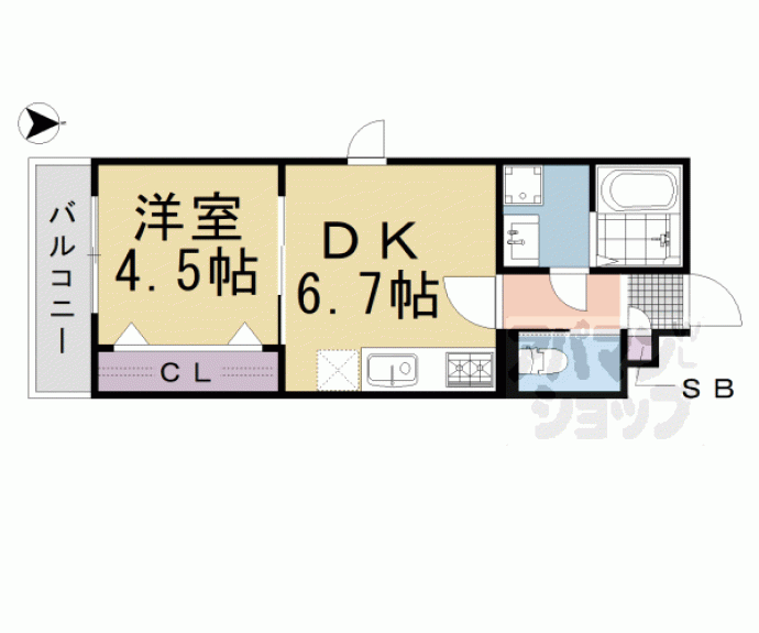 【（仮称）上京区西富仲町共同住宅　ＥＡＳＴ】間取