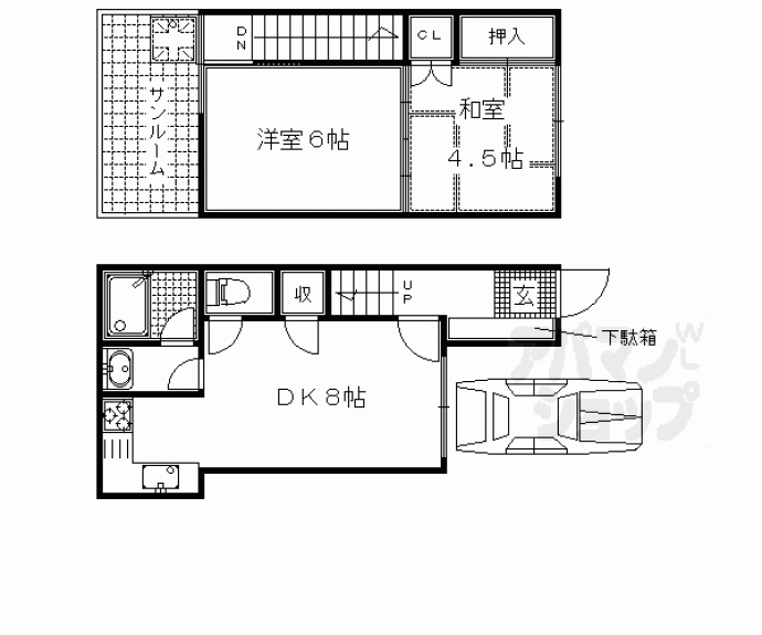 【桃山筒井伊賀西町貸家】間取