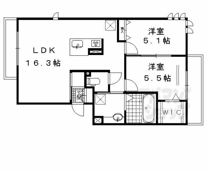 【カーサ　ルミノサ　ウーノ】間取