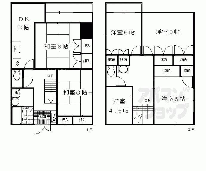 【深草東伊達町貸家】間取