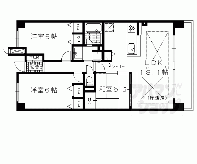 【パデシオン京都大久保　ザ・グランドレジデンス】間取