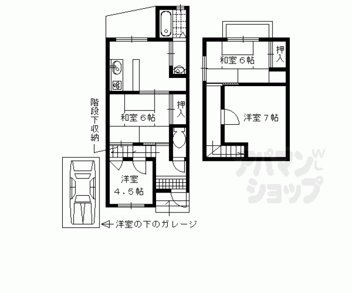 【淀樋爪町貸家】間取