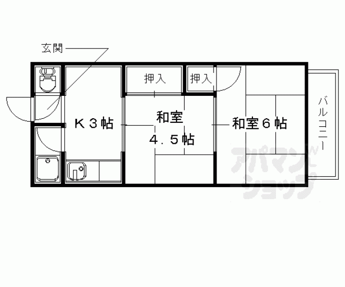 【イオボヌール宇治】間取