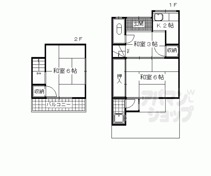 【石田大受町貸家】間取