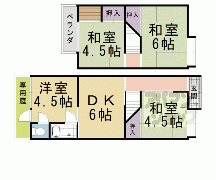 【淀美豆町貸家】間取