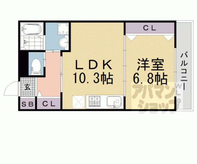 【Ｐｏｕｒ　Ｔｏｕｊｏｕｒｓ桃山】間取