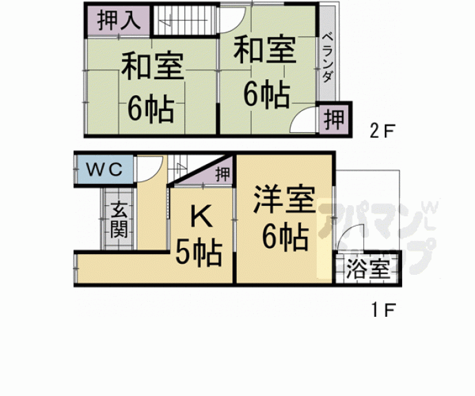 【淀美豆町貸家】間取