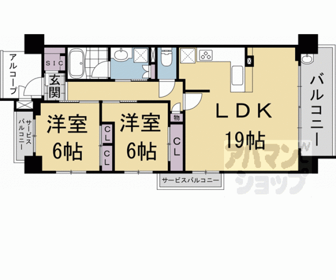 【プレサンスロジェ伏見桃山】間取