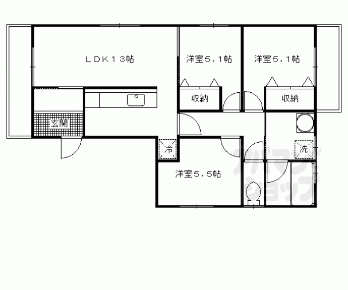 【ＣＵＯＲＥ納所】間取