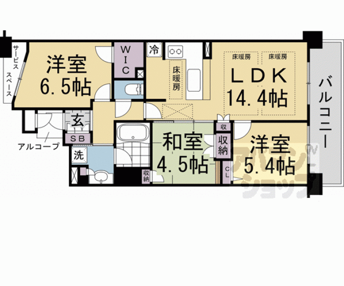 【パラドール伏見桃山グランプレイス】間取