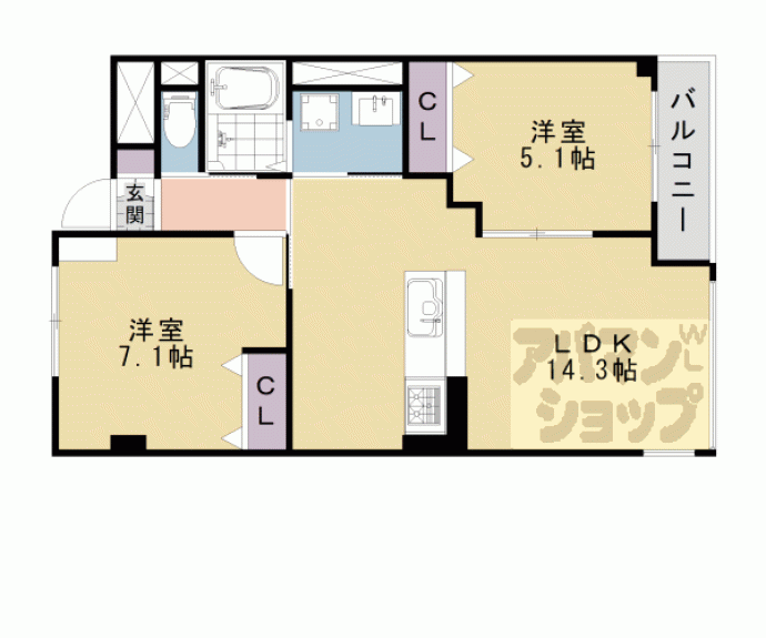 【エルヴィータ大山崎】間取