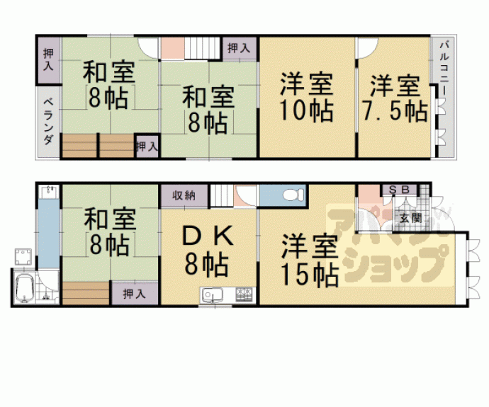 【上植野町御塔道貸家】間取