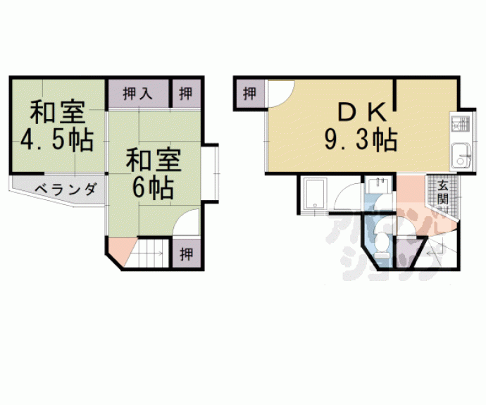 【桂上豆田町貸家】間取