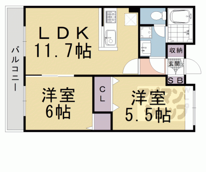 【プラシードＴＳＵＫＡＳＡ】間取