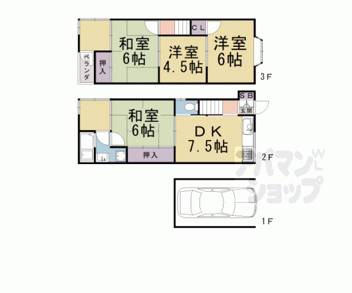 【今里薬師堂貸家】間取