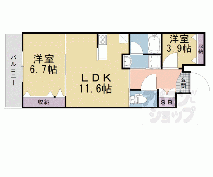 【Ａｐｐａｒｔａｍｅｎｔｏ鞍馬口】間取