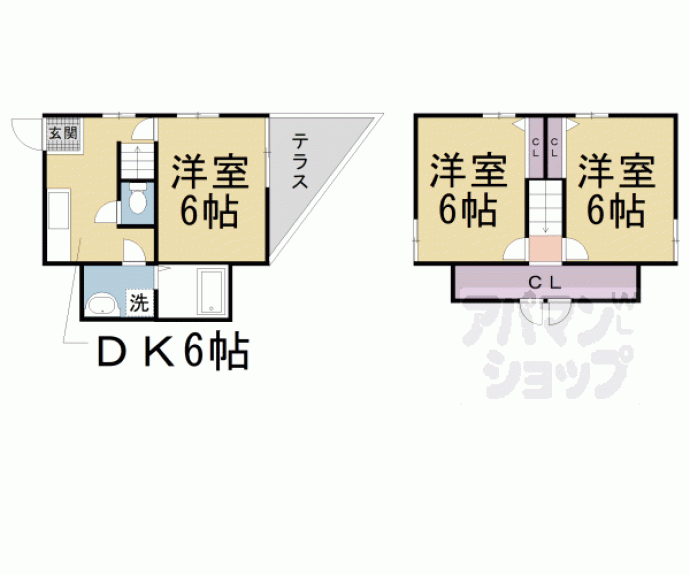 【横大路鍬ノ本貸家】間取