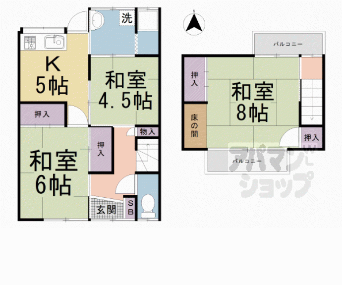 【深草森吉町貸家】間取