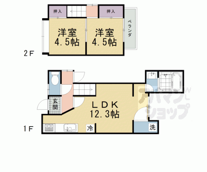 【唐橋大宮尻町貸家】間取