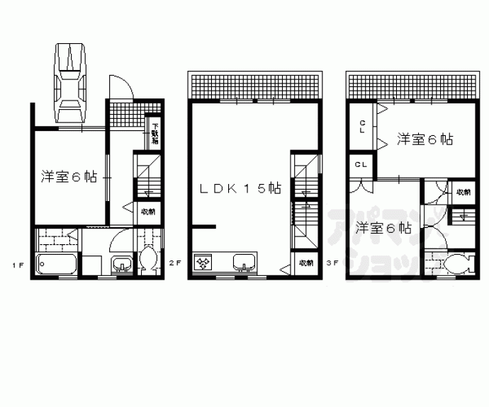 【田中飛鳥井町貸家１１２－３】間取