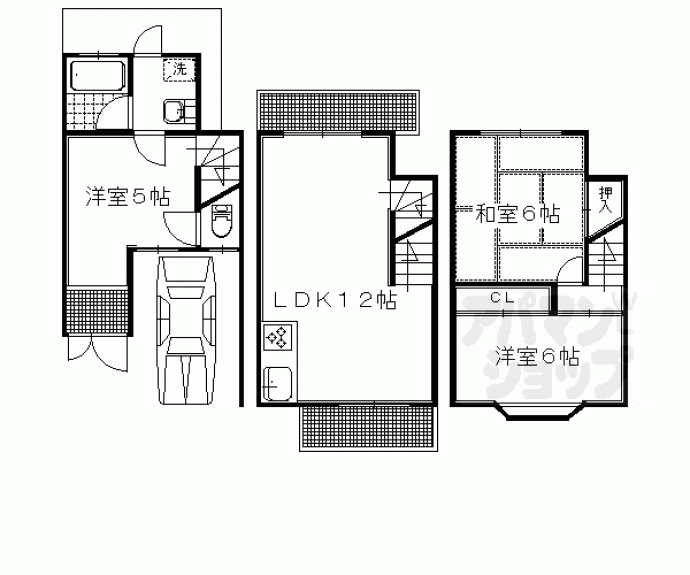 【吉田泉殿町貸家６８－３２】間取