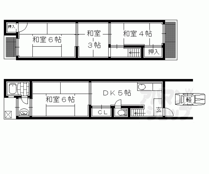 【田中大堰町貸家】間取