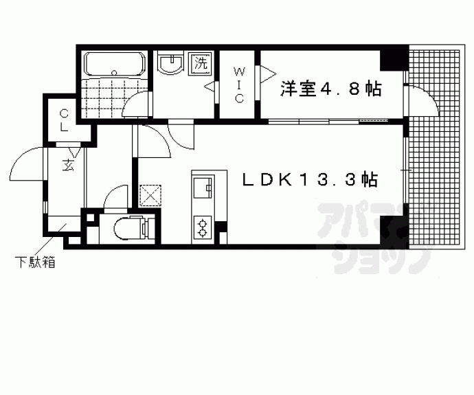 【グランデュア京　東一条】間取