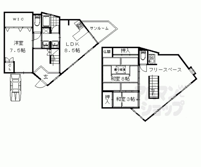 【下鴨貴船町貸家】間取