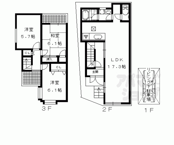 【一乗寺西浦畑町貸家２２－７】間取