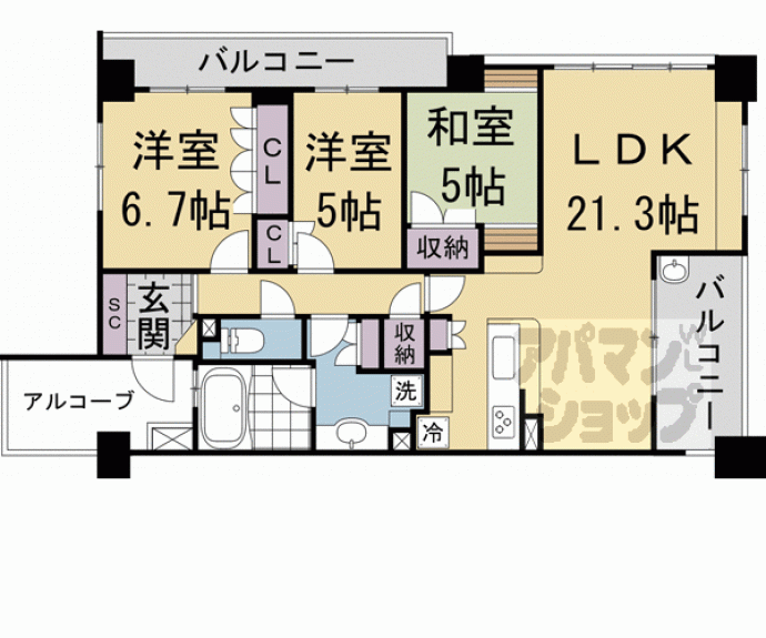 【パークコート修学院】間取