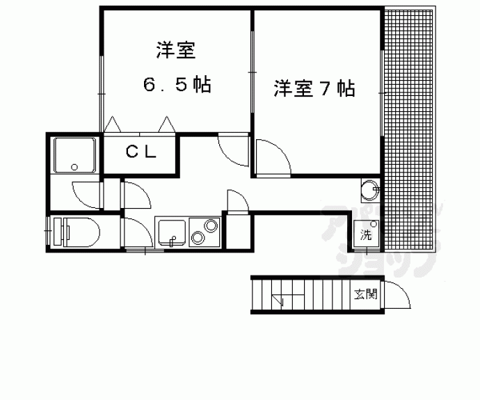 【吉田上大路町貸家８－５】間取