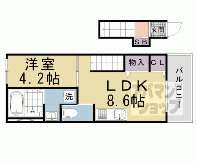 【ラビエール長岡京Ⅱ】間取