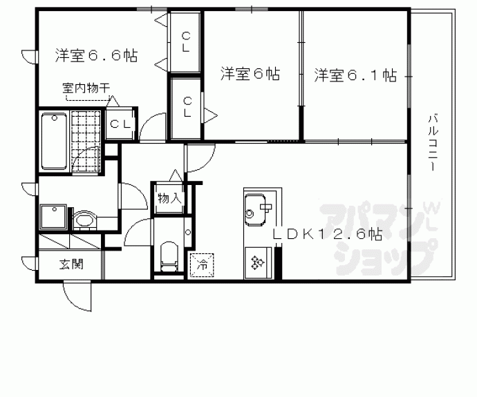 【グレース洛西口Ａ棟】間取