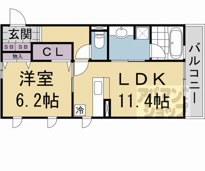 【グレース洛西口Ｂ棟】間取