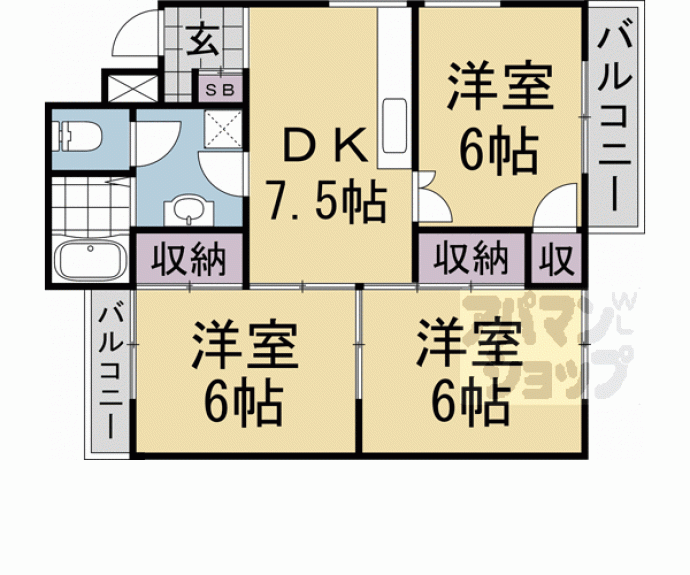 【ヒルサイドハウス】間取