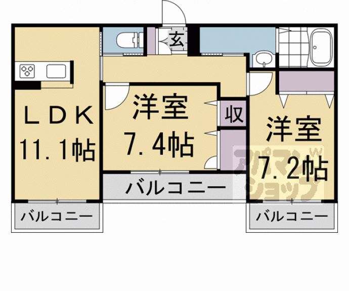 【シャーメゾンみゆきだいＢ】間取