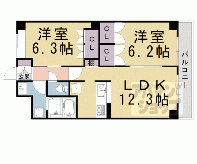 【サンライト川向井】間取