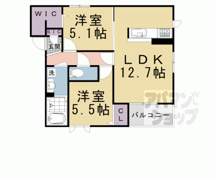 【カーサ涼風】間取