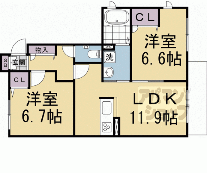 【ハープアベニュー鶏冠井】間取