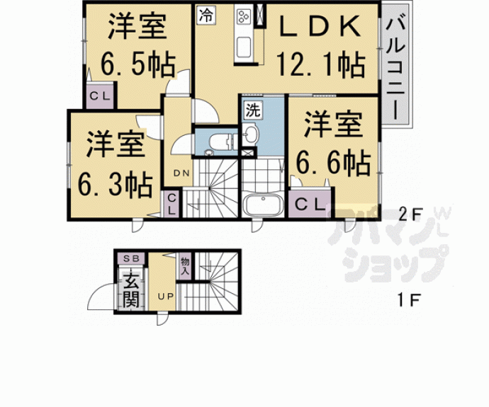 【ハープアベニュー鶏冠井】間取