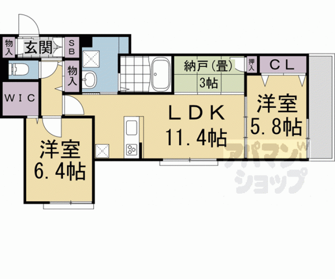 【シャーメゾン　ラルーチェ】間取